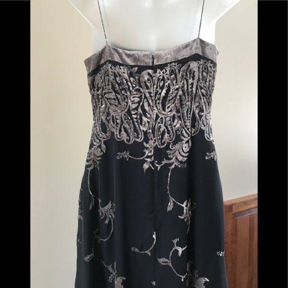 KAY UNGER Embellished Beaded Chiffon Velvet Dress - Picture 11 of 16